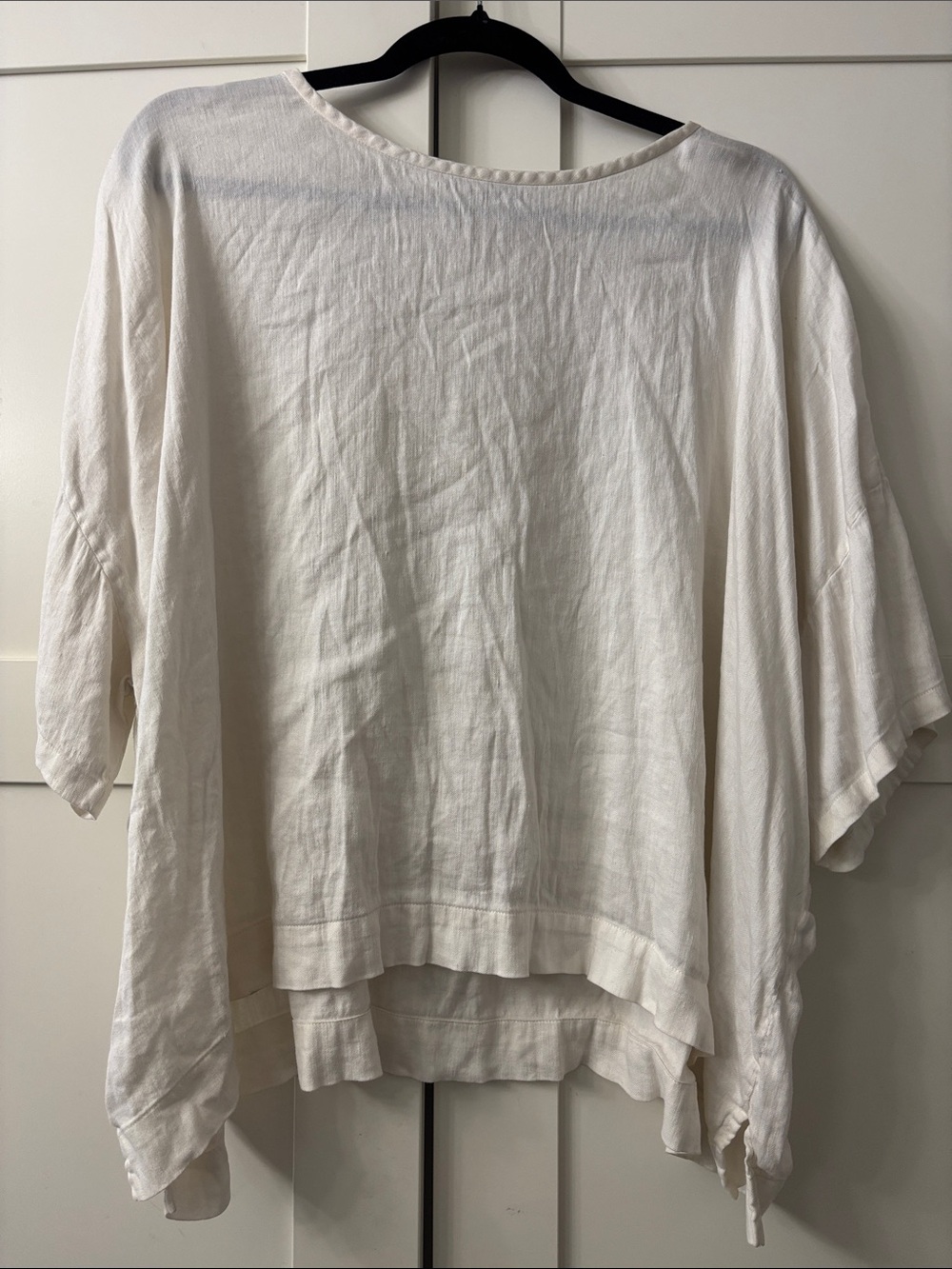 Vince Lightweight White Linen Blend Oversize Tee Shirt Top, M